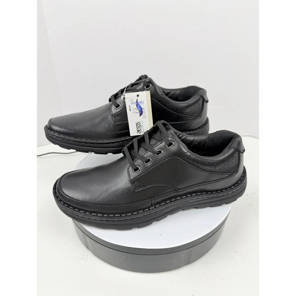 Drew Orthopedic Arch Support Men's Black Leather Comfort Oxford Dress Shoes 10 N
